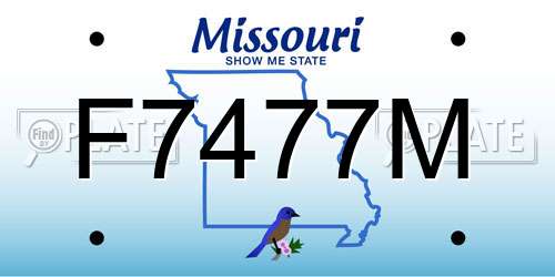 F7477M Missouri License Plate