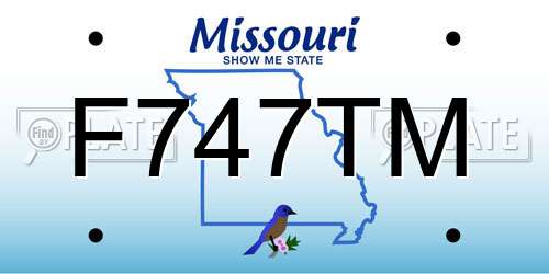 F747TM Missouri License Plate