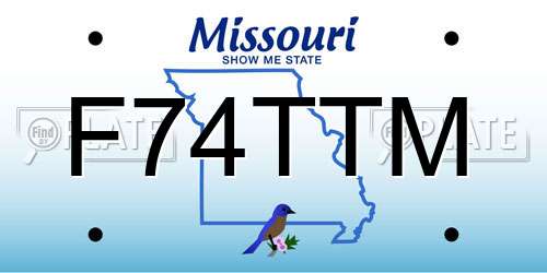 F74TTM Missouri License Plate