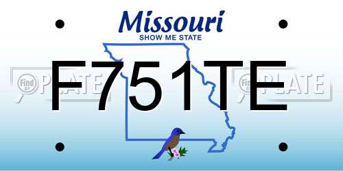F751TE Missouri License Plate