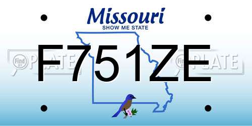 F751ZE Missouri License Plate