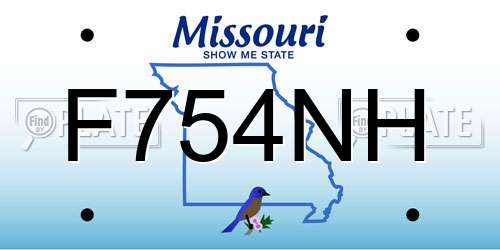 F754NH Missouri License Plate