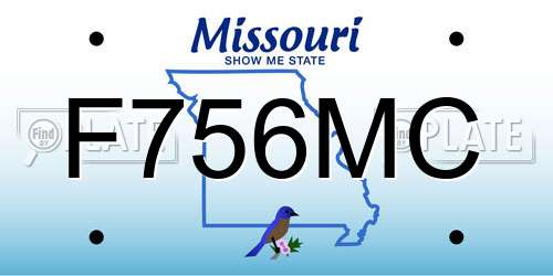 F756MC Missouri License Plate