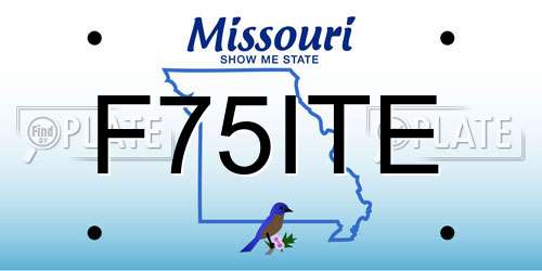 F75ITE Missouri License Plate
