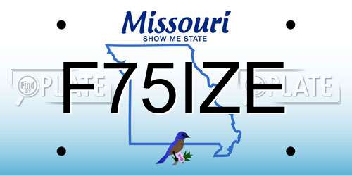 F75IZE Missouri License Plate