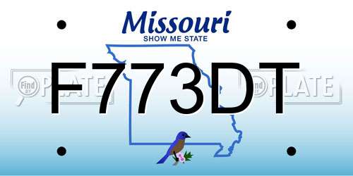 F773DT Missouri License Plate