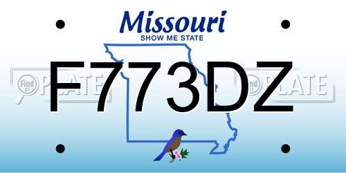 F773DZ Missouri License Plate