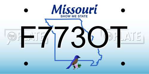 F773OT Missouri License Plate