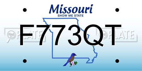 F773QT Missouri License Plate