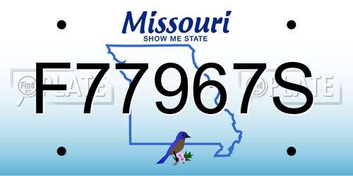F77967S Missouri License Plate