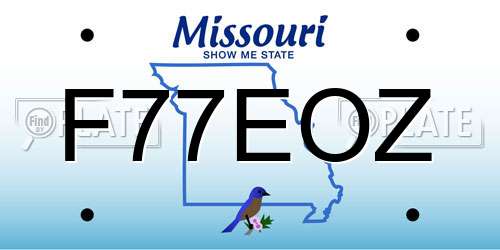 F77EOZ Missouri License Plate