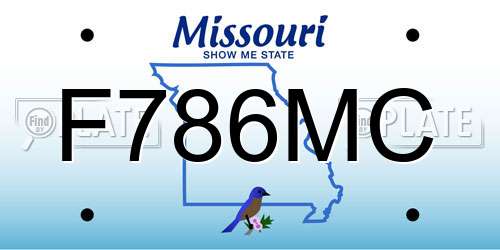 F786MC Missouri License Plate