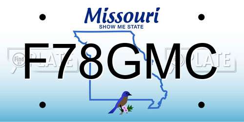 F78GMC Missouri License Plate
