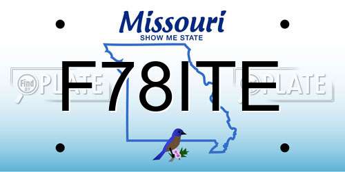 F78ITE Missouri License Plate