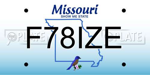 F78IZE Missouri License Plate