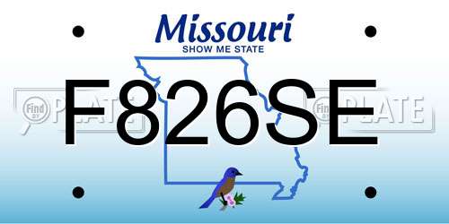 F826SE Missouri License Plate