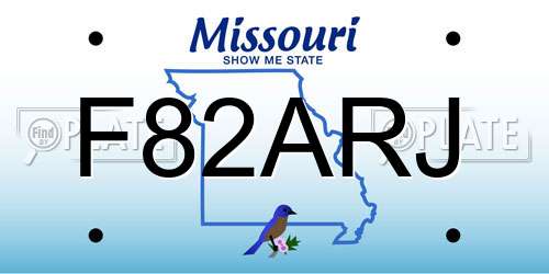 F82ARJ Missouri License Plate