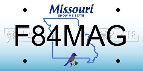 F84MAG Missouri License Plate