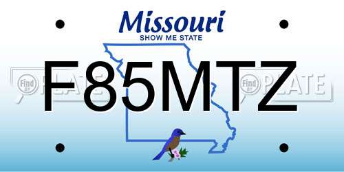 F85MTZ Missouri License Plate