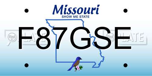 F87GSE Missouri License Plate