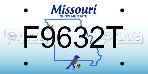 F9632T Missouri License Plate