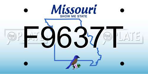 F9637T Missouri License Plate