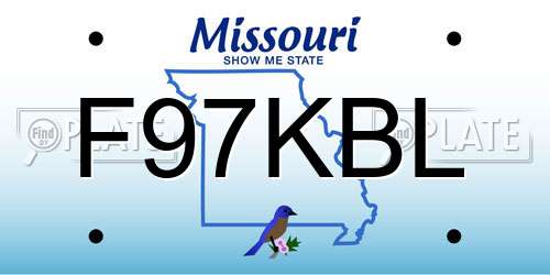 F97KBL Missouri License Plate