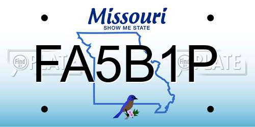 FA5B1P Missouri License Plate