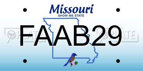 FAAB29 Missouri License Plate