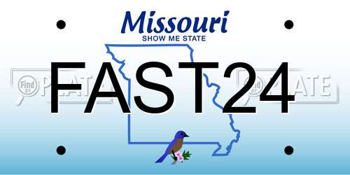 FAST24 Missouri License Plate