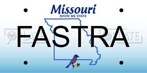 FASTRA Missouri License Plate