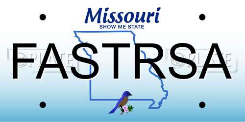 FASTRSA Missouri License Plate