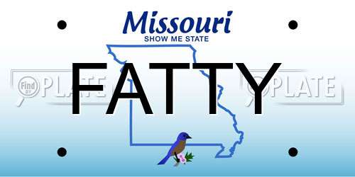 FATTY Missouri License Plate