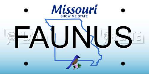 FAUNUS Missouri License Plate