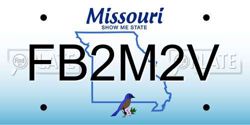FB2M2V Missouri License Plate