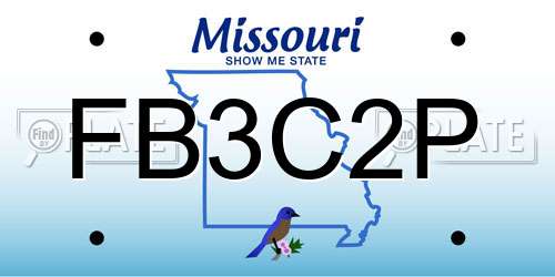 FB3C2P Missouri License Plate