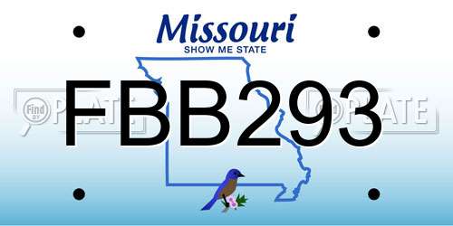 FBB293 Missouri License Plate