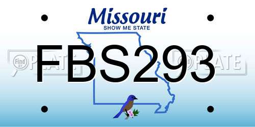 FBS293 Missouri License Plate