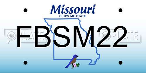 FBSM22 Missouri License Plate