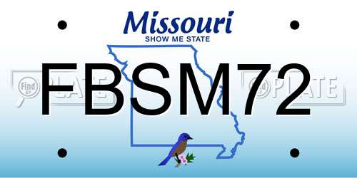 FBSM72 Missouri License Plate