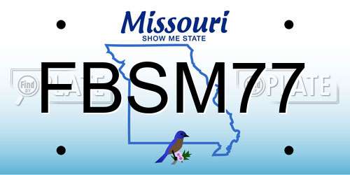 FBSM77 Missouri License Plate