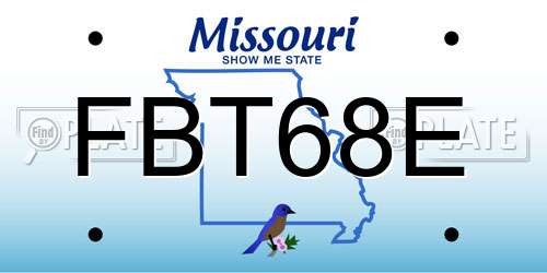 FBT68E Missouri License Plate