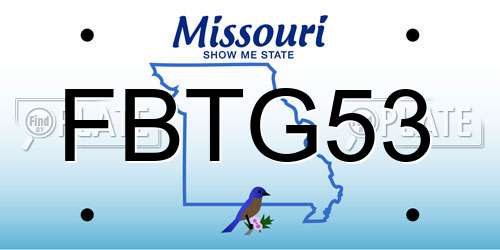 FBTG53 Missouri License Plate