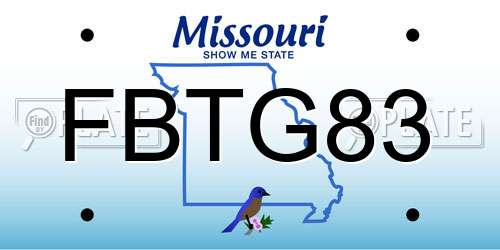 FBTG83 Missouri License Plate