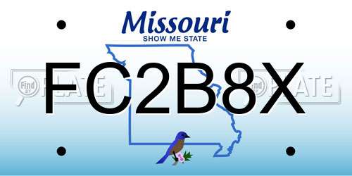 FC2B8X Missouri License Plate