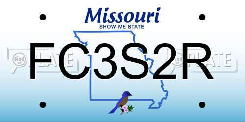 FC3S2R Missouri License Plate