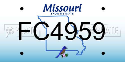 FC4959 Missouri License Plate