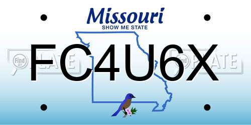 FC4U6X Missouri License Plate