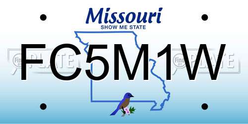 FC5M1W Missouri License Plate