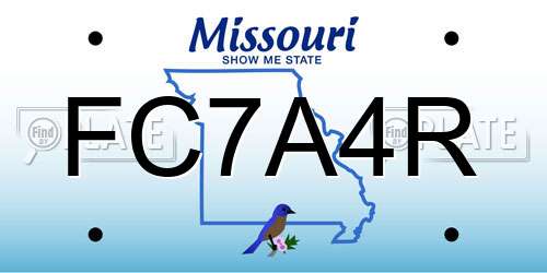 FC7A4R Missouri License Plate